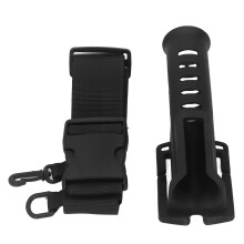 Schwarzer verstellbarer Angelruten-Gürtelhalter 3,5 cm