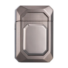 Windproof Blue Flame Butane Lighter Visible Fuel Tank Adjustable Flame Size Metal Body Cigars Campfires