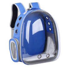 Pet Backpack Carrier with Transparent Capsule, Expandable Breathable Cat Travel Bag 23x35x45cm