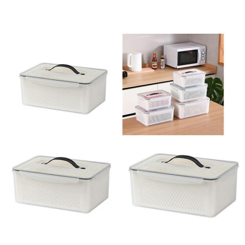 (7L) Storage Container for Refrigerator Food Practical Fridge Crisper with Drain Basket Clear and Practical Fruit Organizer Multicolor 1