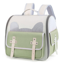 Pet Carrier Backpack for Cats and Small Dogs with Ventilation and Storage Pockets, Green
