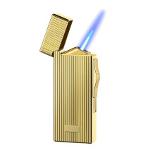 Classic Flip Butane Lighter Gold Finish, Antique Engraved Flame, Adjustable Refillable, Gift For Men