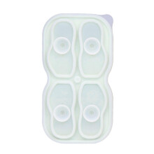 (Green) Convenient Ice Molds for Chill Beverages 4 Grids Shoe Shaped Ice Maker Silicones Ice Cube Tray Molds Party Supplies  Pink