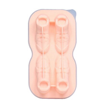 (Pink) Convenient Ice Molds for Chill Beverages 4 Grids Shoe Shaped Ice Maker Silicones Ice Cube Tray Molds Party Supplies  Pink