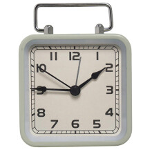 (Light Green) Alarm Clock with Square Metal Case Battery Operated Analog Desk Clock for Bedroom Travel Livingrooms Home Decorations lemon yellow