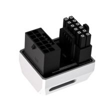 Space Saving PCIE5.0 GPU Power Adapter for RTX40 GPU Power Connectors Aluminum Housing for Better Heat Dissipation  White