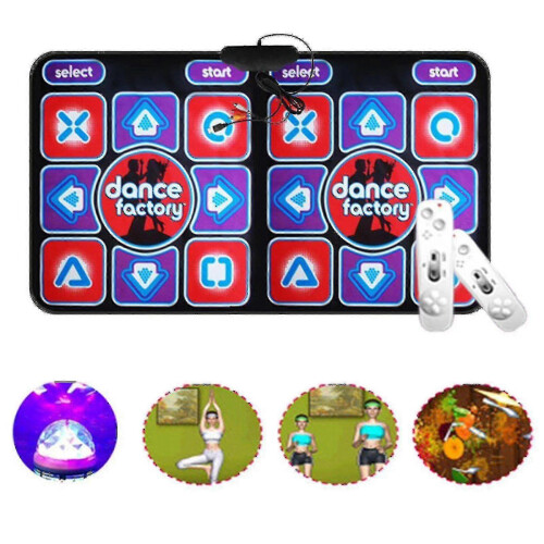 Double Dancing Mat Double User Wired Dance Mat Game Non-slip with 2 Remote 1
