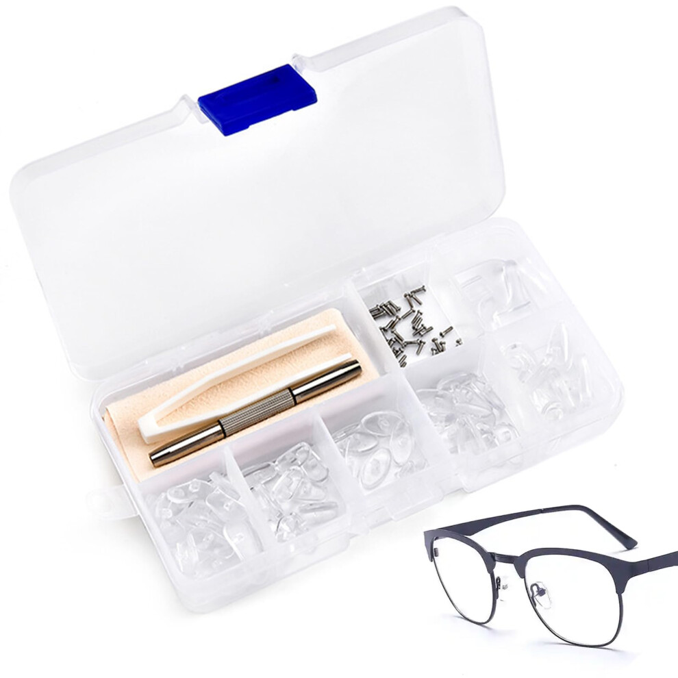 Silicone Nose Pads For Glasses, Pushin Nose Pads, 35 Pairs, With 70 Screws, Tweezers, Screwdriver, Small 9187378525104
