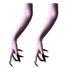 (pinka4) Gothic Long Nails Gloves Breathable Spandex Paws Design Long Gloves For Costume Parties Night Event Dressingup Armwear Black