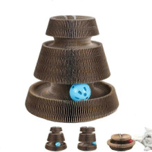 (Color1) 2025 New Kitty Curls Cat Scratcher - Reversible Infinity Toy for Cats, Brown, 3 Styles (Car/Bridge/Fish), Durable Corrugated Paper