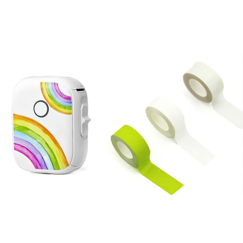 (Rainbow set 1) P12 Label Printer Label Maler High Resolution Efficient for Business andPersonal Use Self Adhesive Label Sticker Multicolor