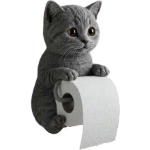 (A) Cat Paper Holder, Funny 3D Cats Paper Towel Holder, Cute Decorative Toilet Paper Holder Wall Mount for Bathroom Kitchen, Unique Cats Lover Gifts
