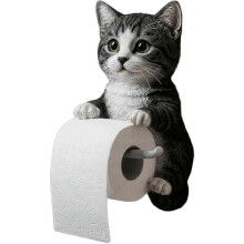 (C) Cat Paper Holder, Funny 3D Cats Paper Towel Holder, Cute Decorative Toilet Paper Holder Wall Mount for Bathroom Kitchen, Unique Cats Lover Gifts