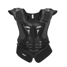 Children Chest Guard  Youth Protector Vest, Black, Size L, Breathable Safety Gear For Cycling, Skiing, Skateboarding