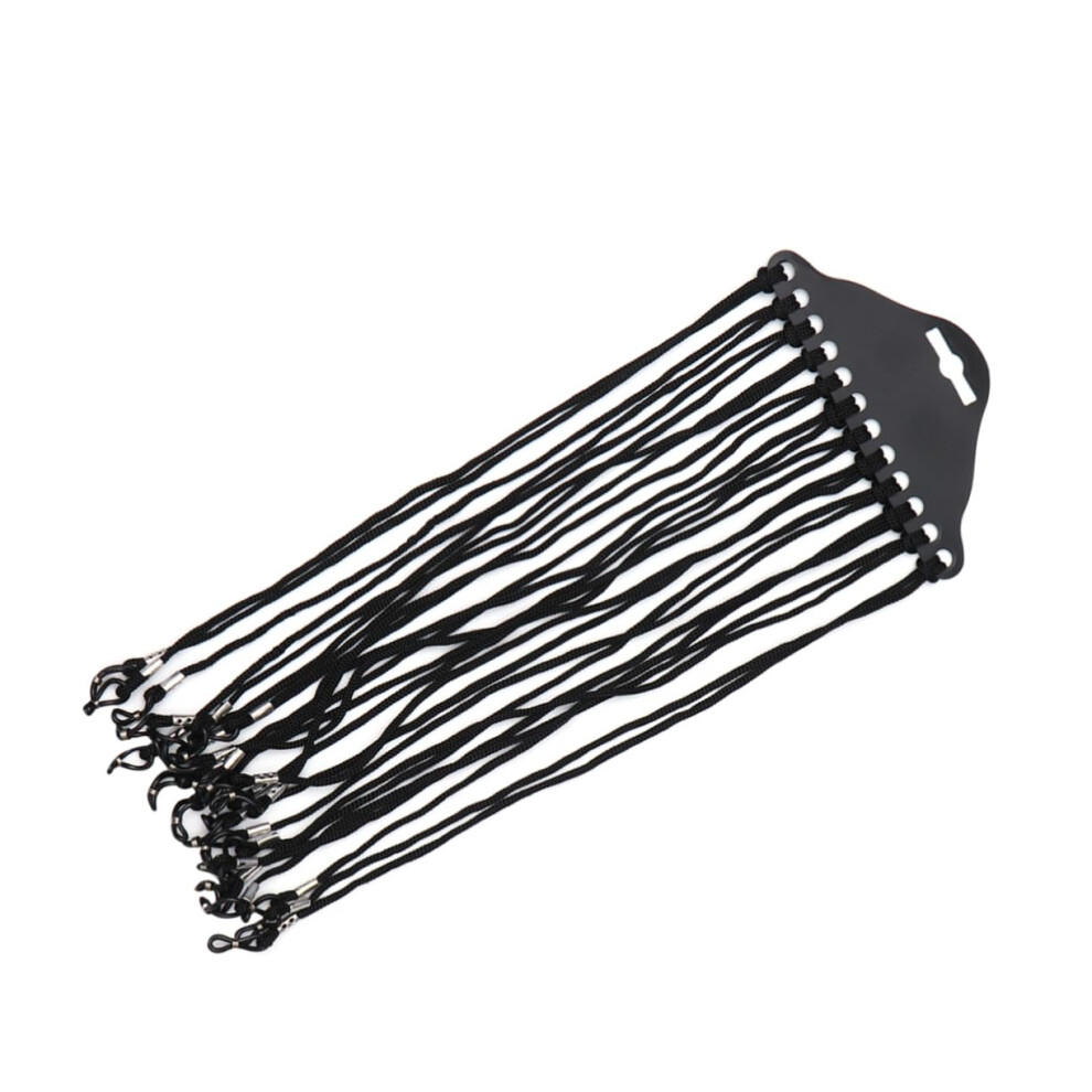 Black 48Pcs Adjustable Nylon Glasses Strap Eyewear Retainer Cord For Sports Hiking Fishing Biking
