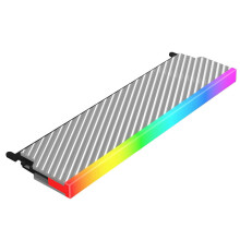 (Silver) AluminumAlloy Heatsink with 5V 3Pin ARGB Lighting Cooling Pad Radiator Desktop Computer Case Chassis Cooling Pad  Silver