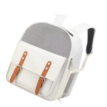 Pet Carrier Backpack with Breathable Mesh and Large Capacity PVC Oxford Cloth for Cat Travel Walking Beige