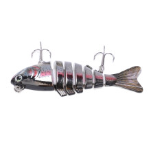 Multi Jointed Fishing Lure 1# for Bass Trout Saltwater Freshwater with 2 Hooks