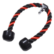 (90cm, Red Double Head) Triceps Rope Pull Down Multifunctional Gym Fitness Equipment for Workout