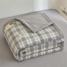 Quilted Bedspread Microfibre Gingham Style Reversible Bed Coverlet Gray Gingham 180x200cm All Season Single To King Size