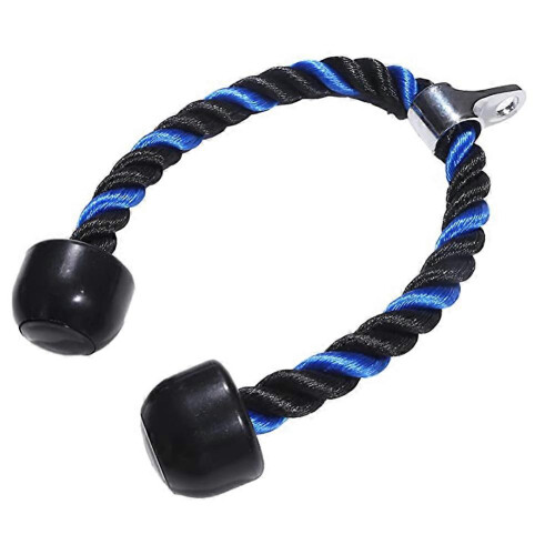 (70cm, Blue Double Head) Triceps Rope Pull Down Multifunctional Gym Fitness Equipment for Workout