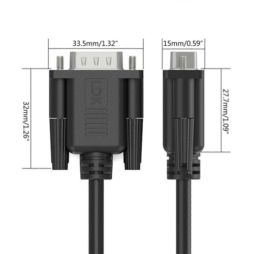 (3m) DB9Pin Serial Cable RS232 Connection Cord Fast Data Transfer Computer Programming Cable Multicolor 2