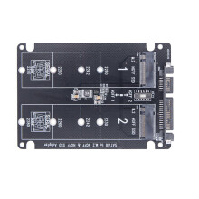 (A) Double Port M.2 NGFF SSD to SATA Serial Port Adapter Experience 6Gbps Faster File Transfers and Reliable Performances Multicolor