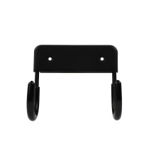 Ironing Board Hanger Wall Mount with Hooks, Heavy Duty AntiSkid Rubber Sleeve, Matte Black