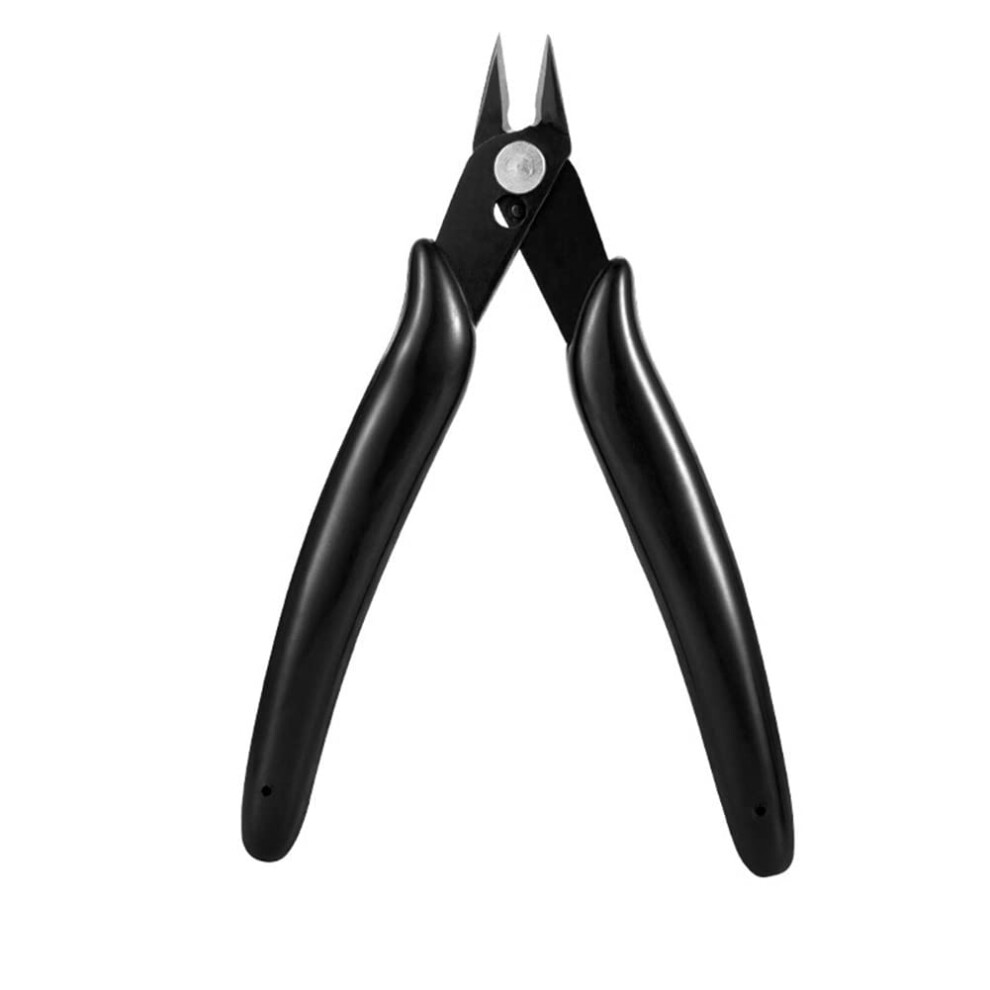 Stainless Steel Nail Art Scissors 5 Inch Diagonal Pliers Set Rhinestone Remover Cutter Metal Chain Manicure Tools Black