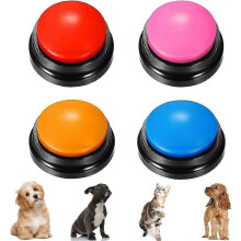 Voice Recording Button, Set of 4 Dog Buttons for Communication Pet Training Buzzer, 30 Second Record & Playback, for Family Game and Trivia Nights