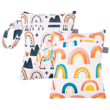 Baby Cloth Nappy Wet Dry Bags Waterproof Washable Reusable Diaper Travel Beach Pool Bags With Double Zipper 2pcs