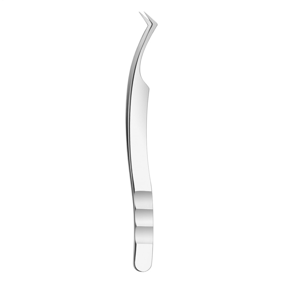 Eyelash Tweezers Curved Stainless Steel Lash Applicator with Precision Tip for Salon and Makeup
