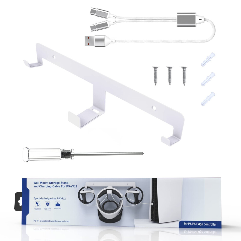 Headset Wall Mount For Vr2 Storage Stand, Fits Most Headsets And Controllers, Elegant Cord Organizer 9187378526637