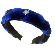 (Navy Blue) Adjustable Slip Braided Hairband Wide Headpiece For Workouts Running Gym Daily Use Soft Material Red