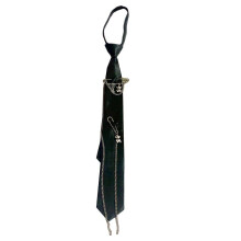 (Bear tie zipper) Punk Pre Tied Black Ties with Bear Metal Chain for Women Girls for Normal Shirt Or Blouse Uniform Pre Tied Multicolor