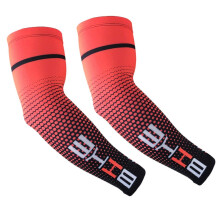 (L, Red) Cooling Sports Arm Covers Sun Protection Moisture Wicking Polyester For Men Women Summer Activities White XL