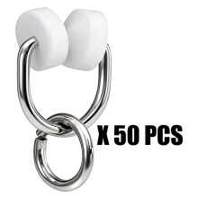(Hanging Loop) Universal Caravans Motorhome Curtain Track Rollers Hooks Noise Reducing Design For Smooth Quiet Gliding Operation 50pcs Multicolor