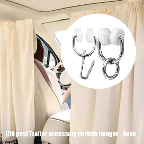 (Hanging Loop) Universal Caravans Motorhome Curtain Track Rollers Hooks Noise Reducing Design For Smooth Quiet Gliding Operation 50pcs Multicolor 1