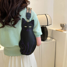(Gray) Cute Cat Women's Chest Bag 2023 Korean Version Ins Style Simple Print Crossbody Shoulder Bag Portable Anti-Theft Phone Bag