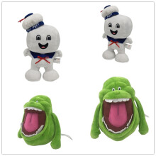 (Big White,20cm)Ghostbusters Stay Puft Marshmallow Man Plush Toy - Slimer Green Ghost Cartoon Doll Gift