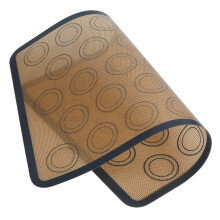 Lebensmittelgeeignetes Silikon-Backmatte 42x29,5 cm, antihaftbeschichtet, hitzebeständig, Braun/Grau