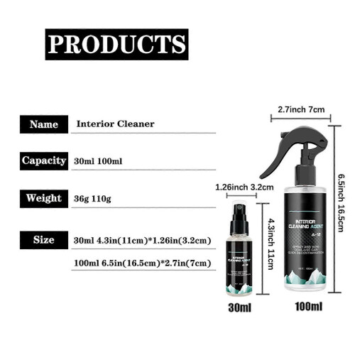 (30ML) Auto Headliners Cleaner Sprays Friendly Active Molecular Technology Vehicle Interior Cleaner Quick Drying Non Toxic Multicolor 2