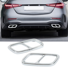 Mercedes-Benz W206 C-Class Rear Exhaust Pipe Cover Electrosilver Finish 2021+