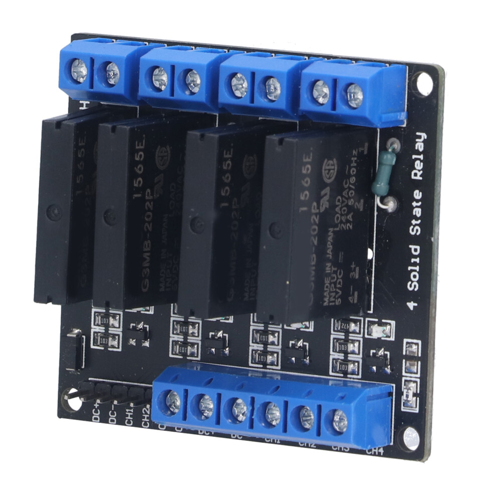 4 Channel Solid State Relay Module With Fuse For Diy Electronics Projects 3301377079697