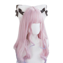 (Black) Bangs Hair Clip Plush for Cat Ears Hair Barrettes Lovely Lolita Animal Ears Barrettes with Bows Hairstyle Accessories  Yellow