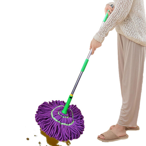 Spin Mop 360 Absorbent Microfiber with Telescopic Handle Easy Wring for All Floor Types