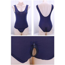 Cosplay School Swimsuit Large Size Black/Navy Spandex Hollow Out Sexy Costume