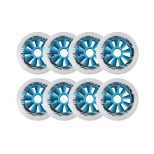 Inline Skate Wheels 110mm 8Pack Replacement for Skates, Indoor Outdoor, White/Black
