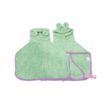 High Absorbent Cat Bathrobe Dog Towel Pet Bath Towel-Green M