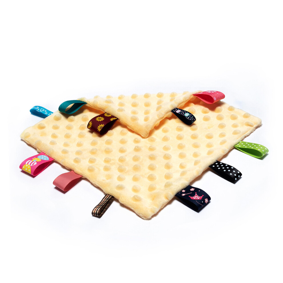 Baby Appease Towel with Colorful Tags – 25.5x25.5cm Soft Plush Security Blanket